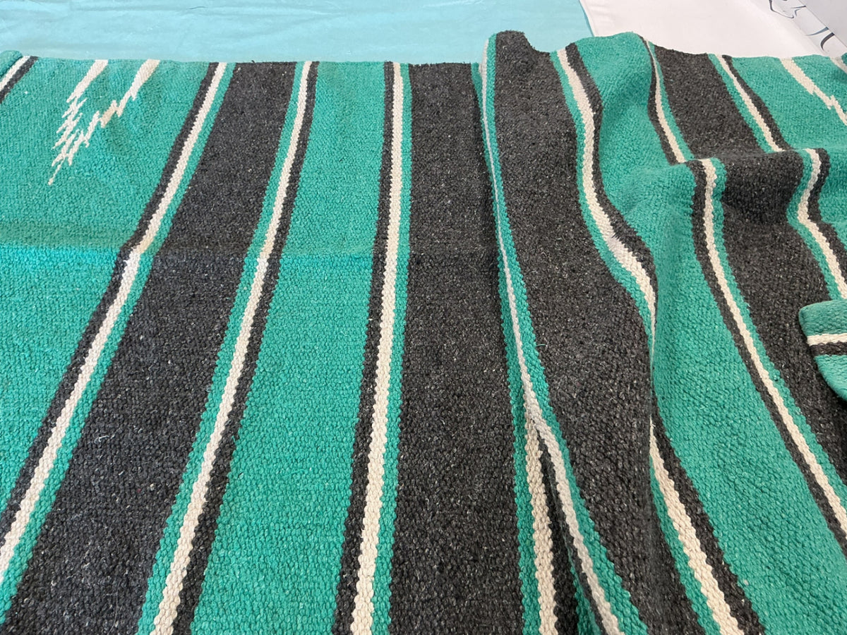 Saddle Blanket   Turquoise/Grey. 56+" x 27"
