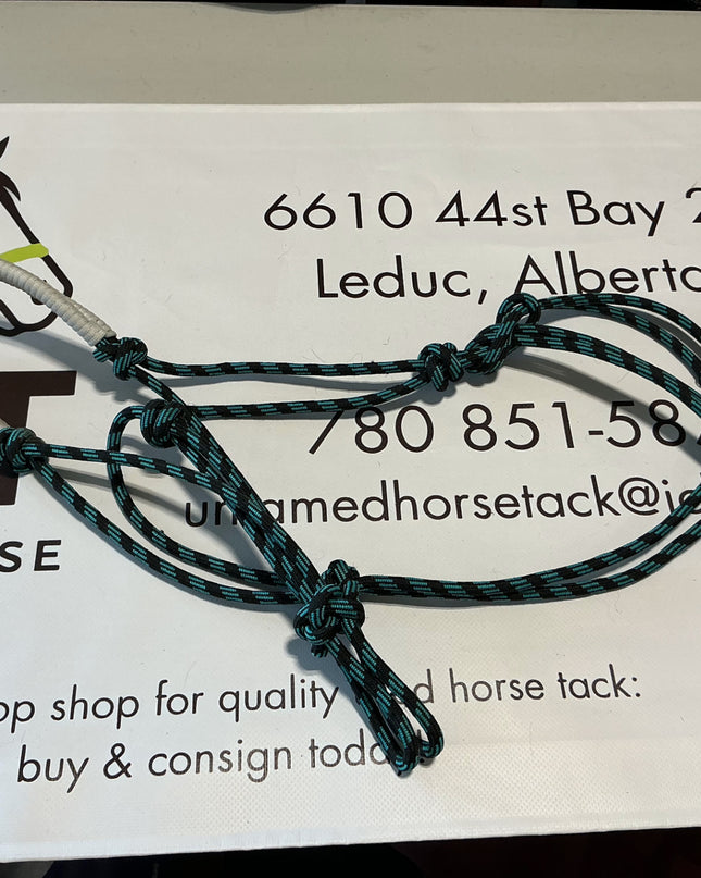 Halter Rope Green White Nose Band 