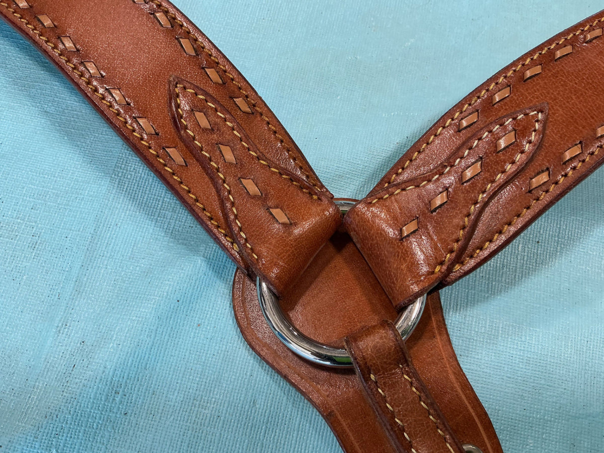 Western Headstall & Breast Collar Teal Conchos