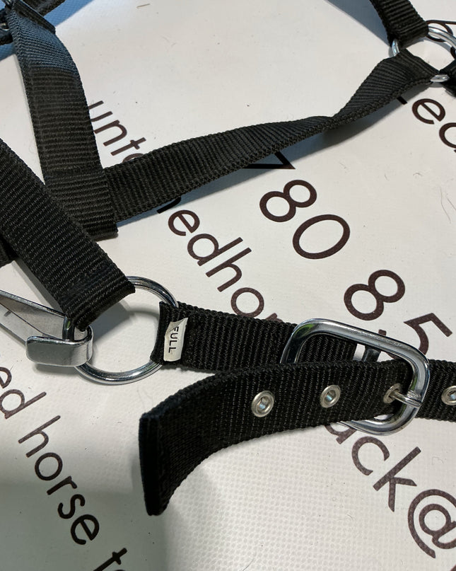 Halter Nylon Black Leather Nose