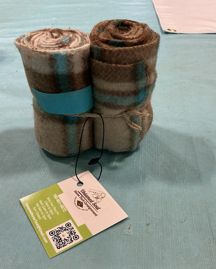 Polo Wraps Brown/Blue Plaid  Set of 2