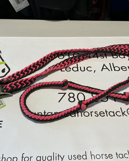 Western Loop Reins Paracord Pink/Black