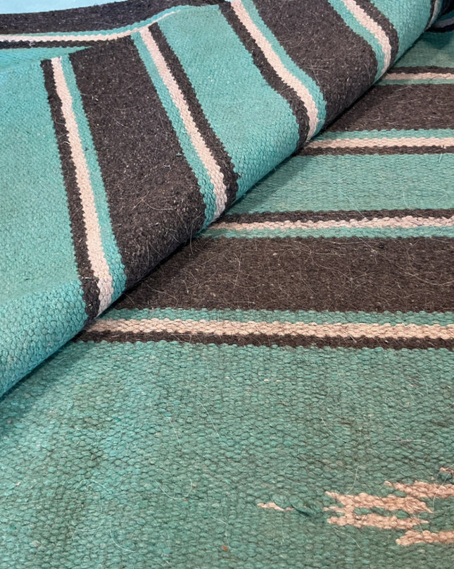 Saddle Blanket  Turquoise/Grey. 56" x 27"