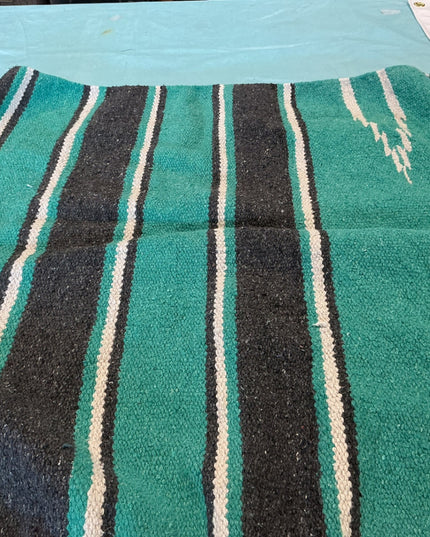Saddle Blanket  Turquoise/Grey  56" x 27"