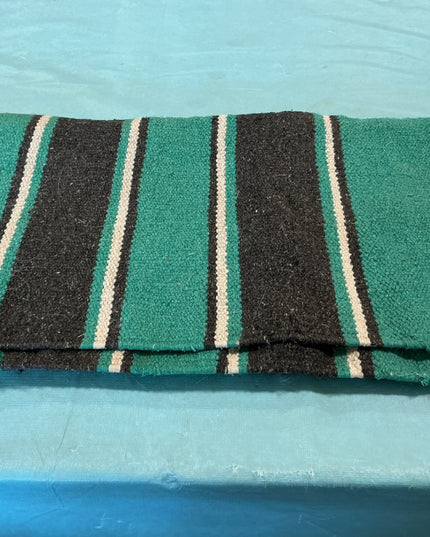 Saddle Blanket. Turquoise/Grey. 56" x 27"