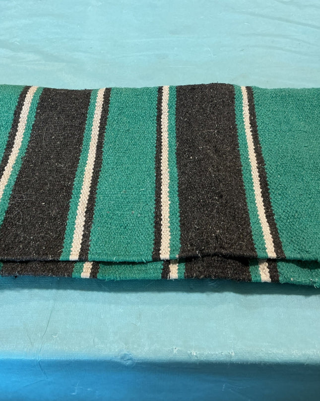 Saddle Blanket. Turquoise/Grey. 56" x 27"