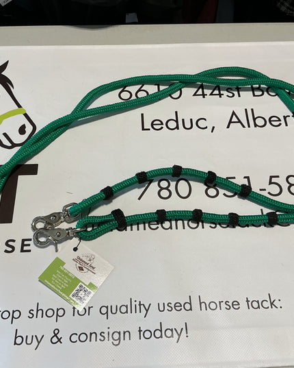 Western Rope Reins Green