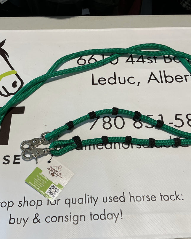 Western Rope Reins Green