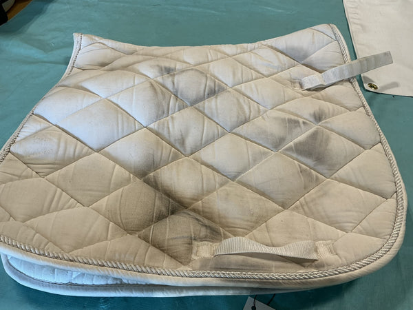 English Saddle Pad – White (Stains) | Used, Acceptable