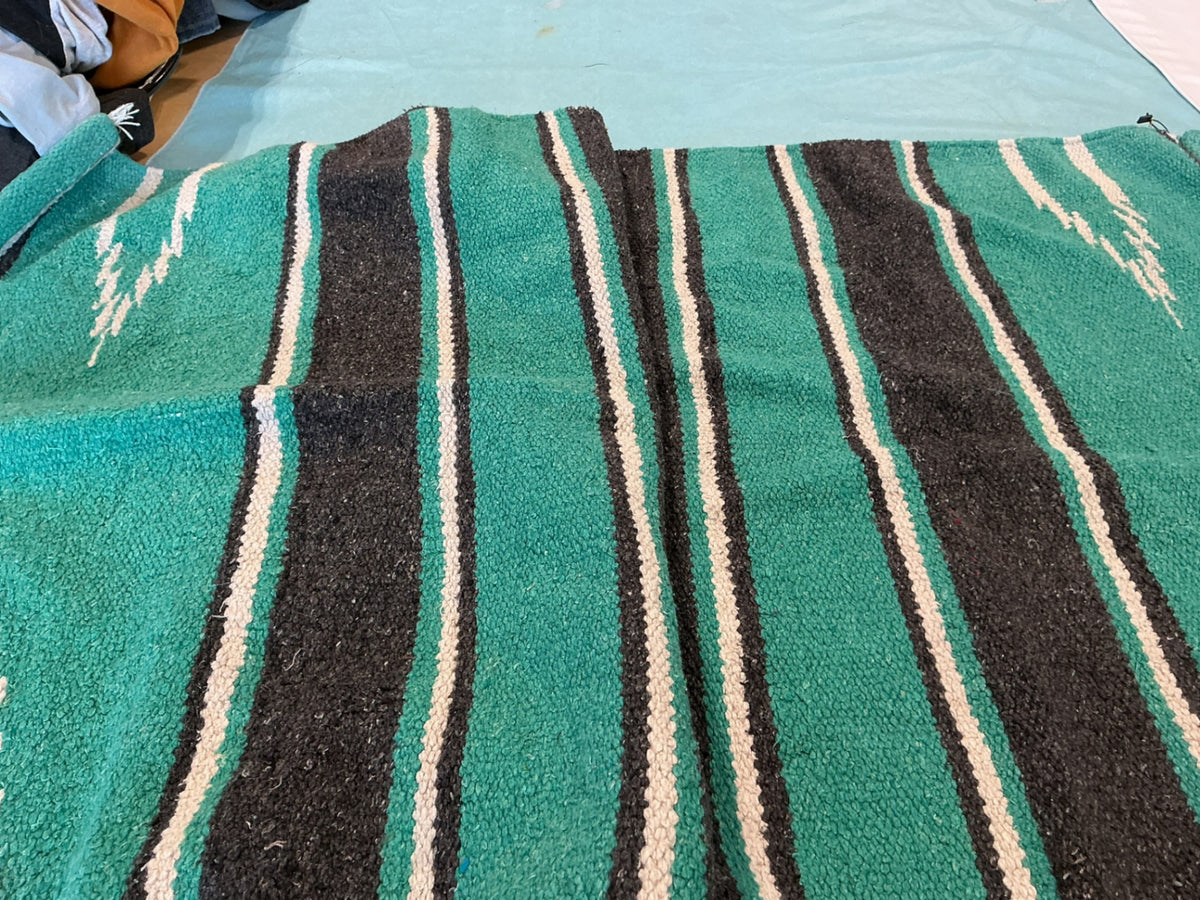 Saddle Blanket  Turquoise/Grey  56" x 27"