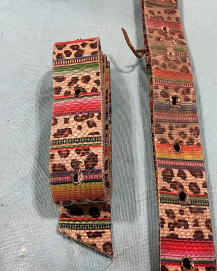Latigo/Off Billet Set. Cheetah Print