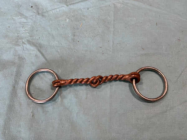 Bit – Twisted O-Ring Snaffle, Copper, 4.5" | Used, Very Good