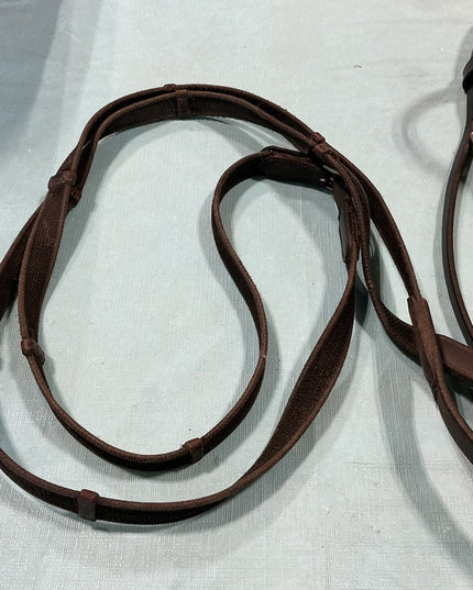 English Bridle With Bit 5.75"& Reins Black 