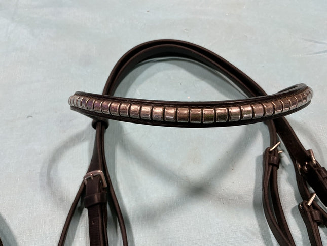 English Bridle With Bit 5.75"& Reins Black 