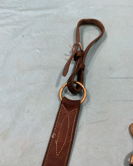 Breast Collar Brown Leather with Rawhide 