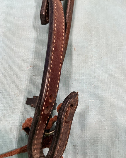 Headstall Western Brown Leather Decorative Beads