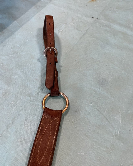 Breast Collar Brown Leather with Rawhide 