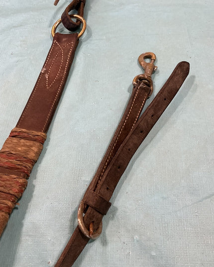 Breast Collar Brown Leather with Rawhide 