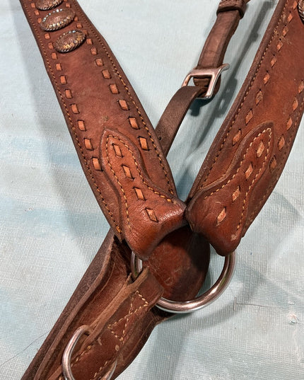 Western Breast Collar Conchos Missing Diamonds 