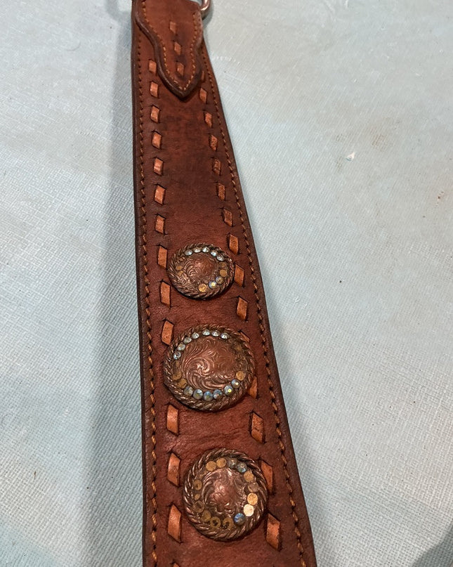 Western Breast Collar Conchos Missing Diamonds 