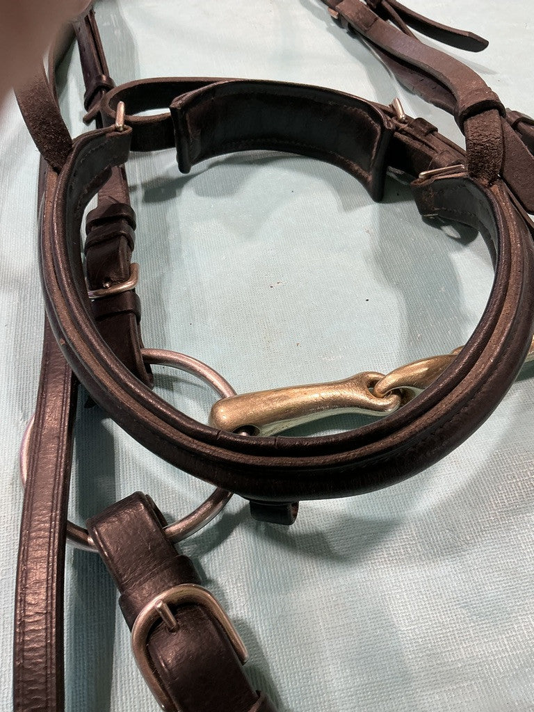 English Bridle Bit 6" & Reins Black 