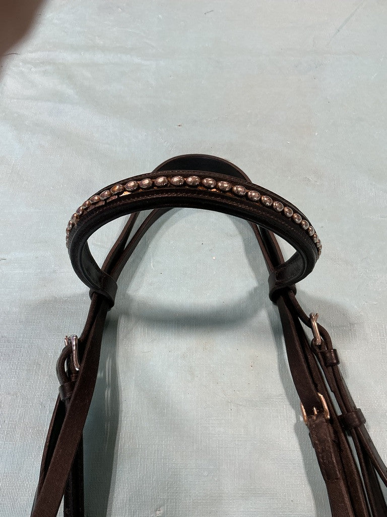 English Bridle Bit 6" & Reins Black 