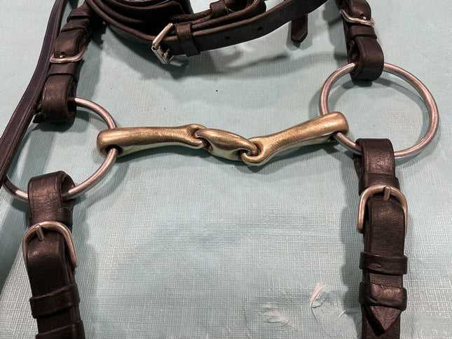 English Bridle Bit 6" & Reins Black 