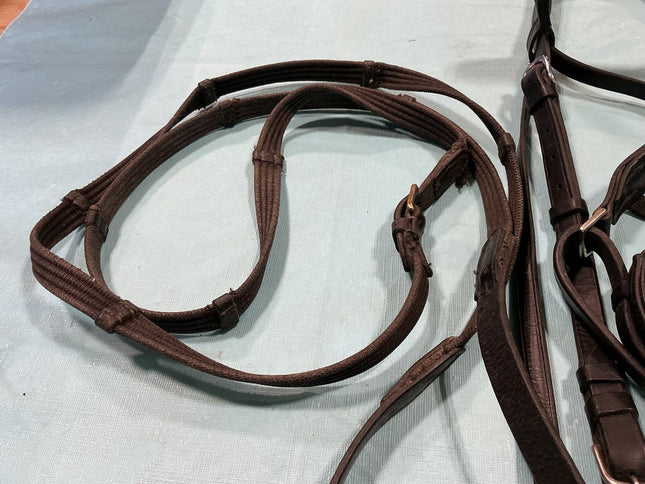 English Bridle Bit 6" & Reins Black 