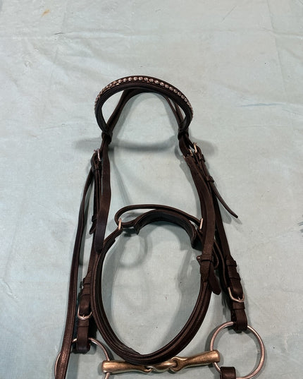 English Bridle Bit 6" & Reins Black 