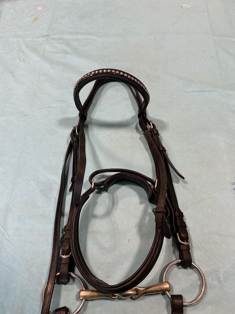 English Bridle Bit 6" & Reins Black 
