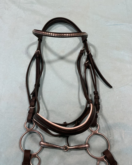 English Bridle Bit 5.75" & Reins Black 