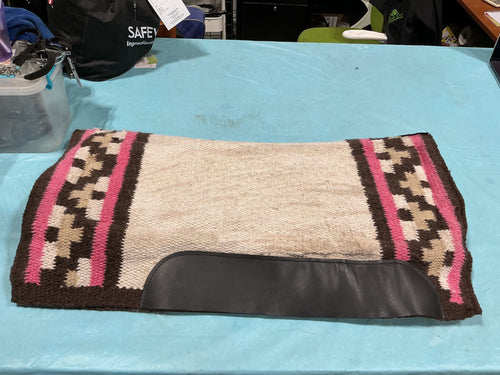 Western Saddle Pad – Pink, Fleece Underside, 32" x 35" | Used, Good