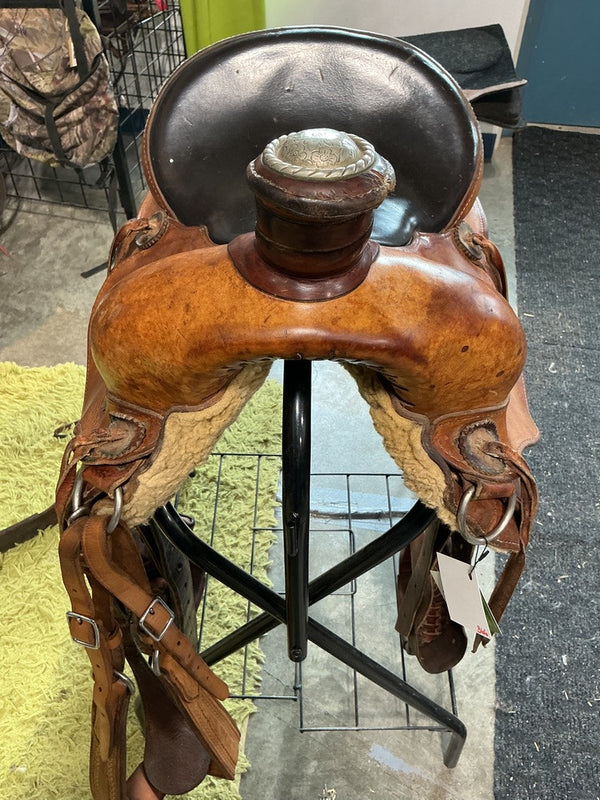 Western Saddle – R. McCaughey Rope S16" G7.5" with Breast Collar | Used, Good