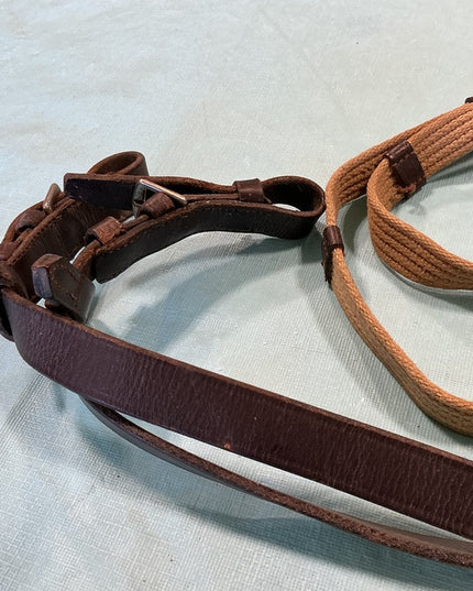 Reins English Nylon/Leather Tan