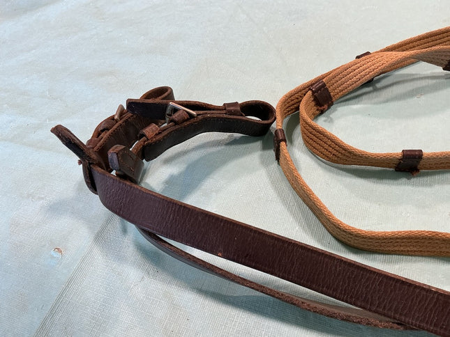 Reins English Nylon/Leather Tan