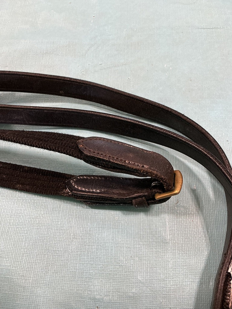 Reins English Black Nylon/Leather