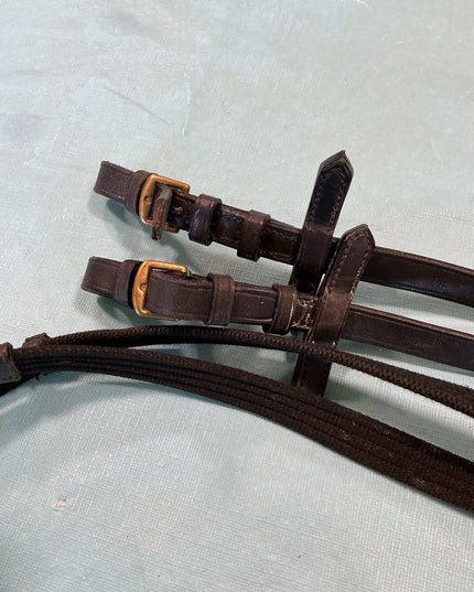 Reins English Black Nylon/Leather