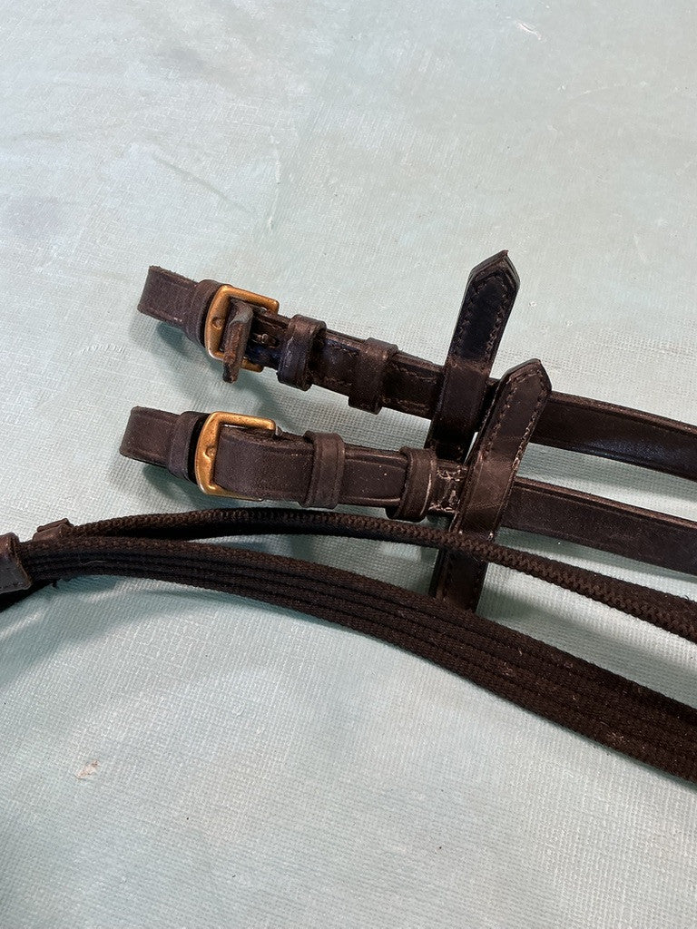 Reins English Black Nylon/Leather