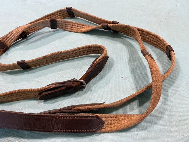 Reins English Nylon/Leather Tan