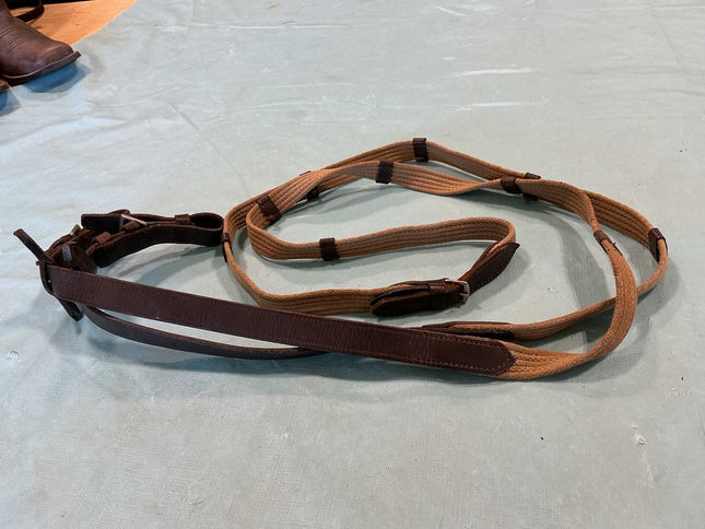Reins English Nylon/Leather Tan