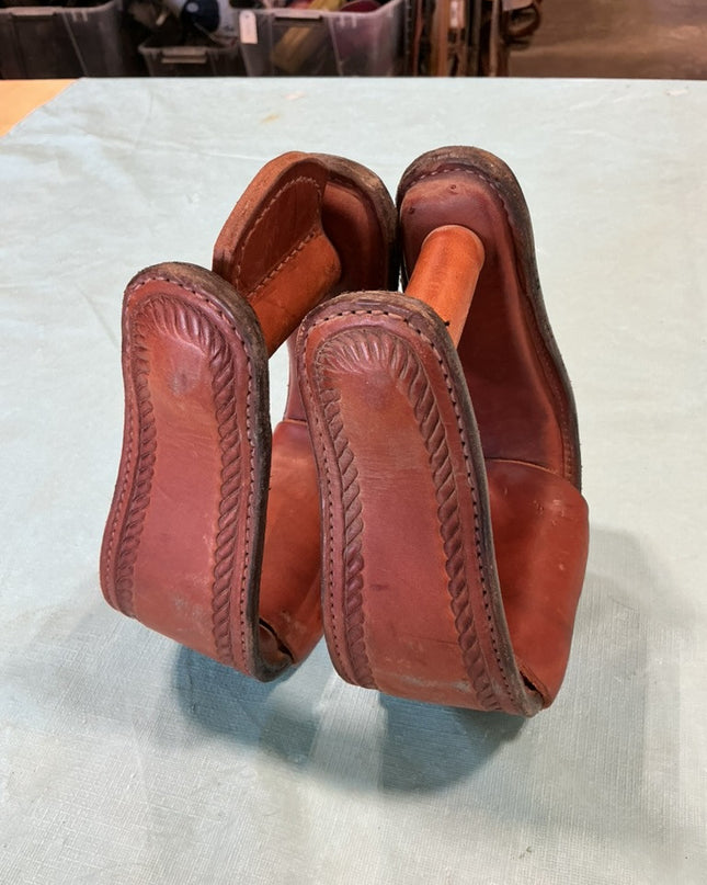 western leather stirrups
