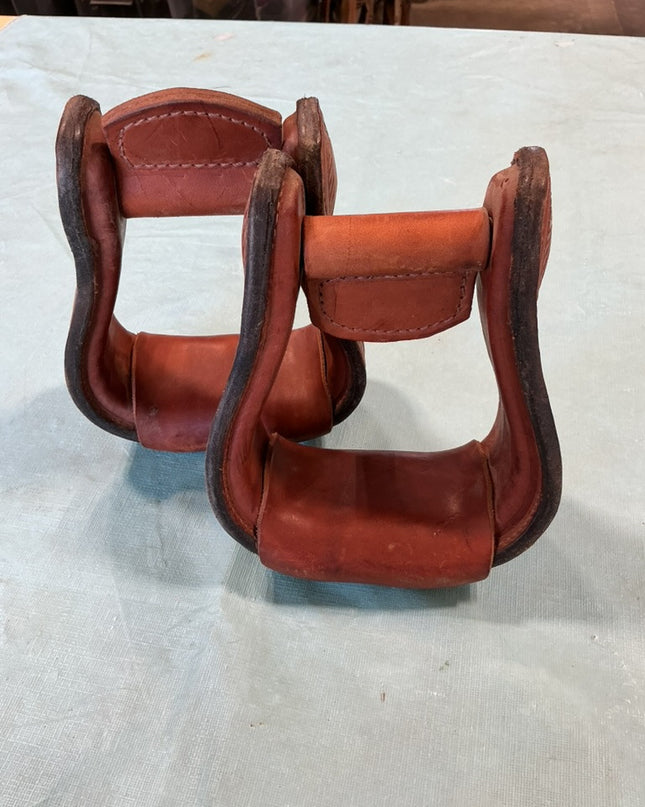 western leather stirrups