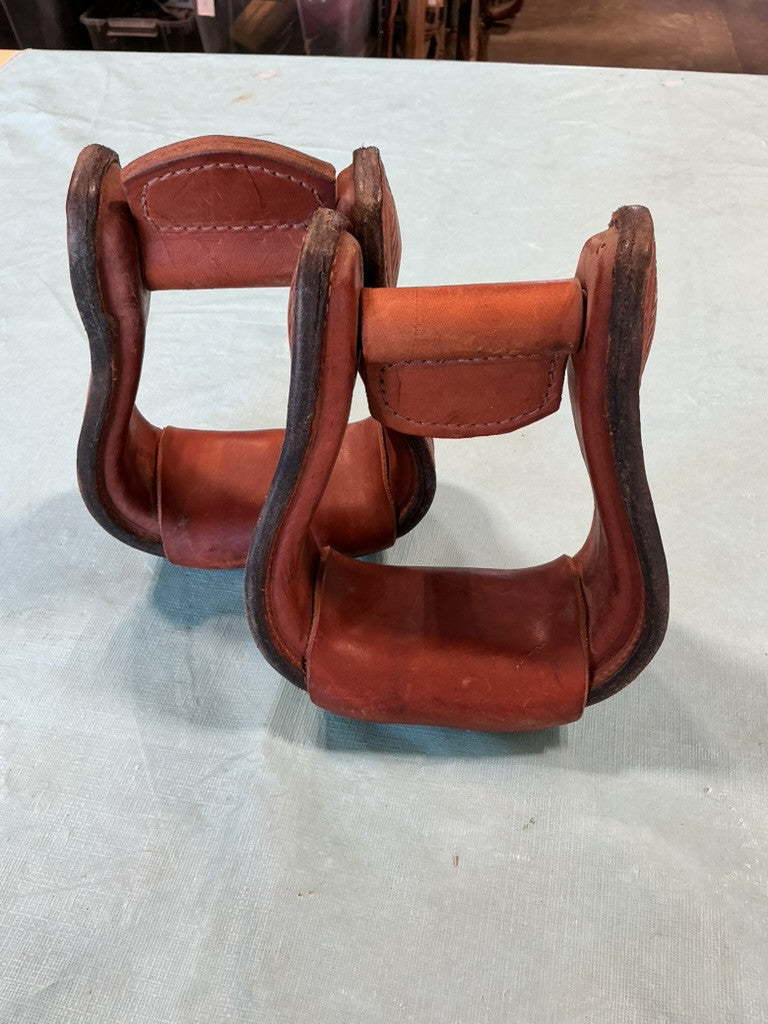 western leather stirrups