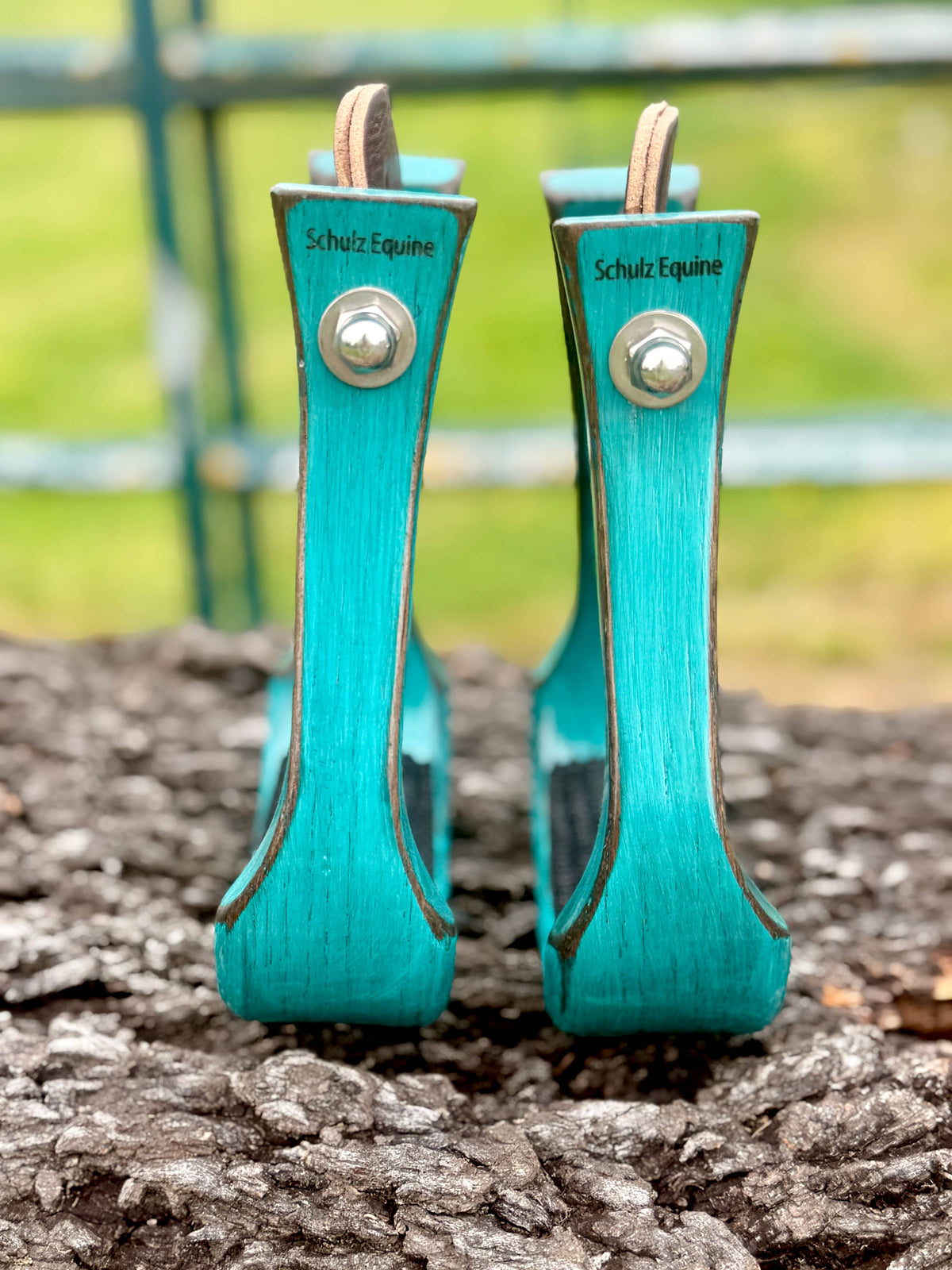 Wooden Stirrups- Turquoise Barrel Racing Style
