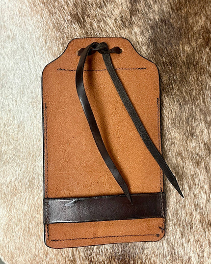 Cell Phone Back Cinch Holder: Cowhide