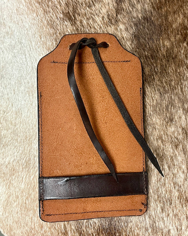 Cell Phone Back Cinch Holder: Cowhide