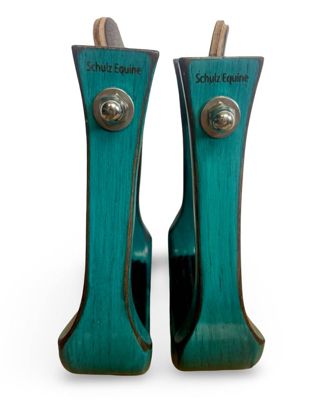 Wooden Stirrups- Turquoise Barrel Racing Style
