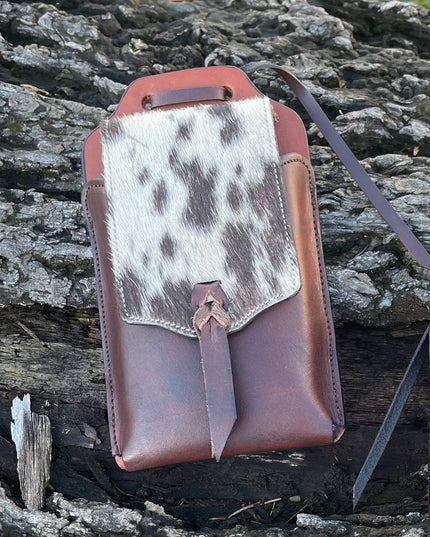 Cell Phone Back Cinch Holder: Cowhide