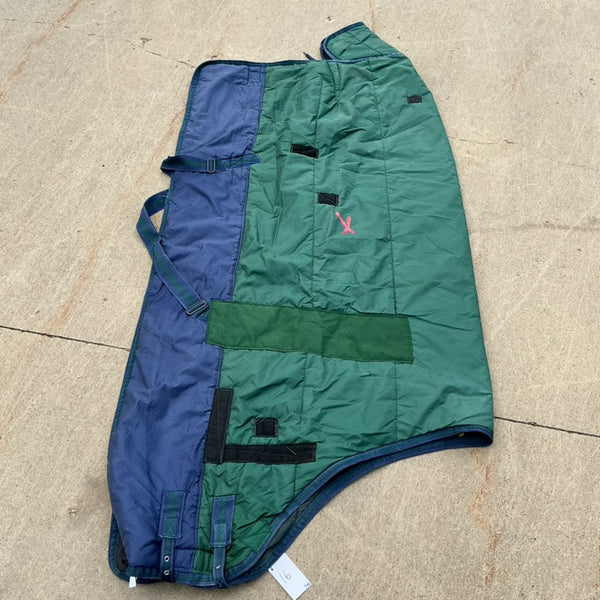 Winter Blanket – 76", Green/Blue (Many Repairs) | Used, Acceptable