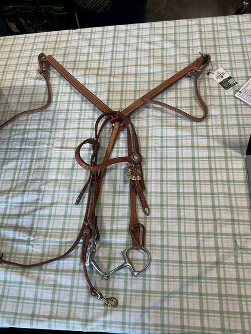 Western Headstall & Breast Collar Set – Light Brown Leather | Used, Very Good